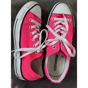 Converse Chuck Taylor All Star Neon Pink Sneakers Women Sz 6 Double Tongue
